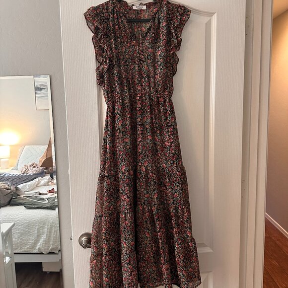 Steve Madden Dresses & Skirts - Steve Madden Floral Cap Sleeve Dress Long Size XS